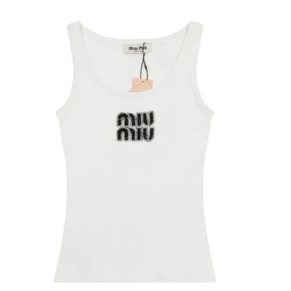Miu Miu Tops - Miu Miu Tank Top White Size Small New With Tags